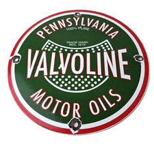 Vintage Valvoline Motor Oil Sign - Gas Pump Station Porcelain Sign picture