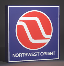 Northwest Orient Airlines Lighted Sign – Vintage Logo Design – 9