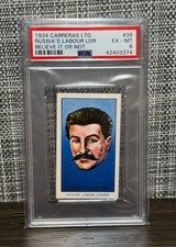 1934 Carreras Ltd JOSEPH STALIN Believe it or Not #36 Russia's Labour Leader PSA picture