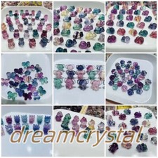 100pc Mix Natural Fluorite Crystal Skull Mini Carved Quartz Reiki Healing Random picture