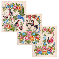 GORODETS PATTERNS 3-Piece Kitchen Towel Set Absorbent Cotton Dishcloth 18x27 picture