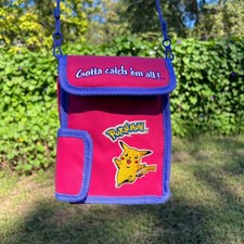 Vintage POKÉMON Pikachu Carrying Case Gotta Catch Em All Pink Crossbody Bag picture