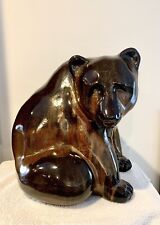 Vintage Tony Evans Ceramic Sculpture Bear Raku Pottery - Signed picture