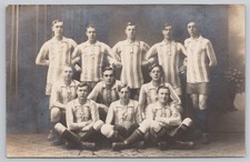Vintage RPPC Soccer Football Team Studio Portrait Early 1900s Athletic History picture