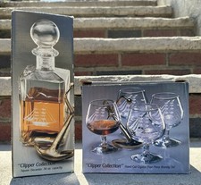 Clipper by Javit Etched Ships Decanter & Stopper 9.5