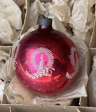 Corning Mark Bros Made In Us Of A Candle Stencil Glass Christmas Ornament picture