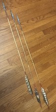Philippines Tribal Arrows Antique Hand Made Metal Bamboo Turkey Feathers 41” X 3 picture