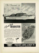 1945 TRUSCOTT BOAT & DOCK Truscott 38 sedan cruiser Vintage Print Ad 2 picture