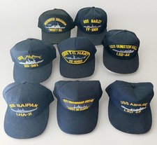 Vintage US Navy Ship Snapback Hats USS Saipan Ashland John Hancock Bagley Lot picture