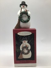 Vintage Hallmark Christmas Snowman Keepsake Ornament Marjolein Bastin w/Box 1996 picture