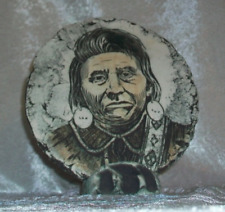 Stan Langtwait Vintage Oregon Nez Perce Chief Joseph Clay Art Pottery Portrait picture