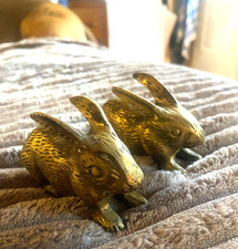 Vintage Brass Rabbits -set of two picture
