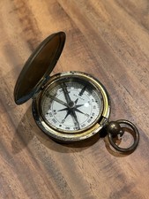U.S. Military Pocket Compass Waltham WWI Era Antique Army Brass US Stamped picture