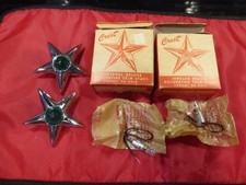 Vintage 1950s Crest Stars Green Light Up Emblems Automotive Motorcycle picture
