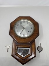 Antique Waterbury Miniature Schoolhouse Wall Clock Working Very Nice picture