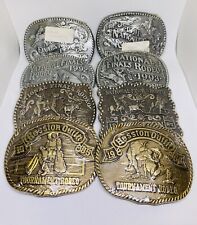 Vintage 1980-1990s Hesston NFR National Finals Rodeo Belt Buckles picture