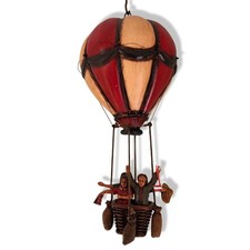 Vintage Repro Hanging Hot Air Balloon Figural Resin Sculpture Pilot 18