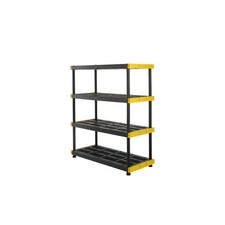 CX Black & Yellow, 4-Tier Heavy Duty Plastic Storage Shelves picture