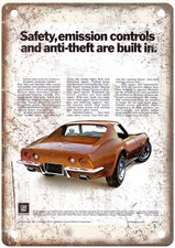 Vintage 1972 Chevrolet Corvette Auto Ad Retro Look Reproduction Metal Sign AM285 picture
