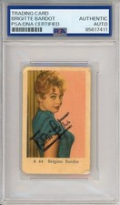 1957 Dutch Film Stars Brigitte Bardot Trading Card SIGNED PSA DNA COA Autograph picture