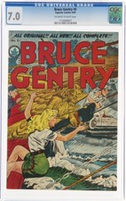 BRUCE GENTRY #5 CGC 7.0 OW/W Pages, Good Girl Cover & Art, Superior Comics 1949 picture