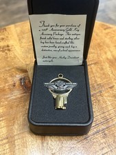 Harley Davidson 100th Anniversary Solid Brass And Sterling Silver Gold Key picture