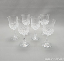 VTG Set of 6 Cristal D'Arques Durand Ancenis Lead Crystal Wine Glasses 7