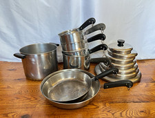 Vintage REVERE WARE 1801 Copper Bottom Cookware Set 15 PC Pots Pans Pre-1968 USA picture