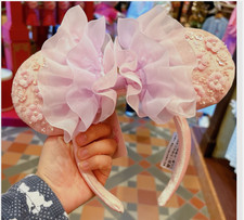 2026 Disney authentic Pink Sakura Minnie Bow Ear headband Hong Kong Disneyland picture