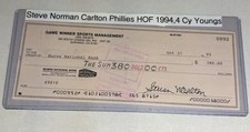 Steve Carlton Signed Check LOA picture