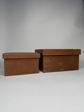Rare Vintage COACH Home Decor Leather Storage Box Handmade In Spain  picture