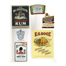 Lot of 6 Vintage Old Mr. Boston’ & E.G. Booz Distillery Liquor Bottle Labels P1V picture