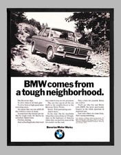 1970 BMW 2002 Advertisement Poster Retro Sports Sedan Garage Wall Art picture