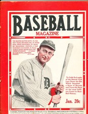 January 1927 Baseball Magazine Ty cobb Tigers gd cover separated picture