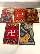 Antique 1910's Tobacco Felts Lot of 5 Native American Rug Design Whirling Log picture