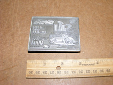Detroit Autorama Hot Rod Association 30th Annual Belt Buckle 1982 MHRA picture