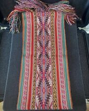 Peruvian Textile 100% Baby Alpaca Handmade Scarf Chinchero 72”x 8” -*More Fine picture