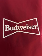 Vintage 90s Budweiser Red Hooded Windbreaker Jacket Pullover Anorak Men’s picture