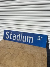 Authentic Vintage Stadium Metal Street Sign Industrial Decor picture