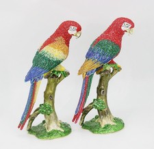 SHINNYGIFTS Enamel Rhinestone Parrot Figurine Trinket Box Collectible Statue picture