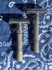 Vintage Gillette WEATHERED FATBOY G3 & Better Condition SLIM Adjustable K1 Razor picture