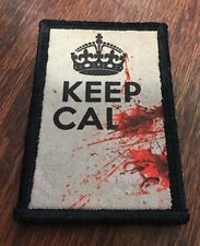 Keep Calm Morale Patch Tactical Military Army Hook Badge USA Flag Funny picture