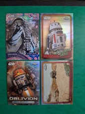 2024 Topps Chrome Star Wars - 4 Card Lot Grand Master, Chopper, Grogu, R5-D4 picture