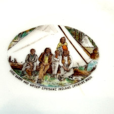 SPOKANE WA WASHINGTON Native Indian Antique Souvenir RARE China Dish Plate picture