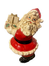 Vintage 1950s Christmas Santa Mr Claus ceramic figure presents picture