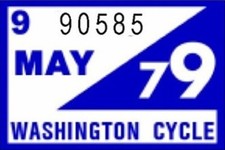 1979 Washington MOTORCYCLE MAY.79 Month.Year TAB-Sticker for Lic.Plate, Replica picture