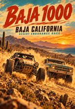 Baja 1000 Vintage Desert Racing Baja California 13x19 Poster picture