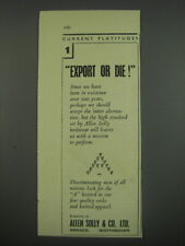 1949 Allen Solly & Co. Ad - Export or die picture