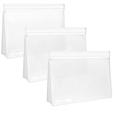 SPLF 3 Pack Leakproof Clear Toiletry bags, TSA Approved Quart Zipper Bags White picture