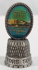 VTG Pewter Carnegie Science Center Pittsburgh PA Collector's Souvenir Thimble picture